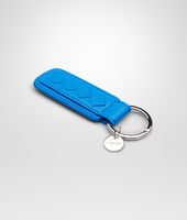 Bottega Veneta® SIGNAL BLUE INTRECCIATO NAPPA KEY RING Bottega Veneta® SIGNAL BLUE INTRECCIATO NAPPA KEY RING