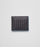 Bottega Veneta® Nero Signal Blue Intrecciato Washed Vintage Wallet Bottega Veneta® Nero Signal Blue Intrecciato Washed Vintage Wallet