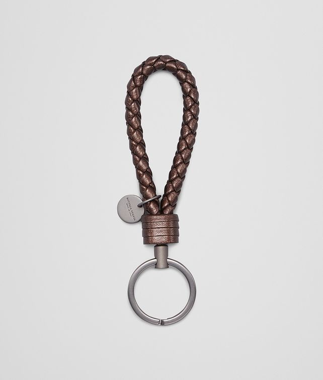 BOTTEGA VENETA ESPRESSO INTRECCIATO CERVO METAL KEY RING Keyring or Bracelets E fp