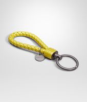 Bottega Veneta® NEW CHARTREUSE INTRECCIATO CERVO METAL KEY RING Bottega Veneta® NEW CHARTREUSE INTRECCIATO CERVO METAL KEY RING