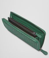 Bottega Veneta® EMERALD GREEN Intrecciato Washed Lambskin ZIP AROUND WALLET Bottega Veneta® EMERALD GREEN Intrecciato Washed Lambskin ZIP AROUND WALLET