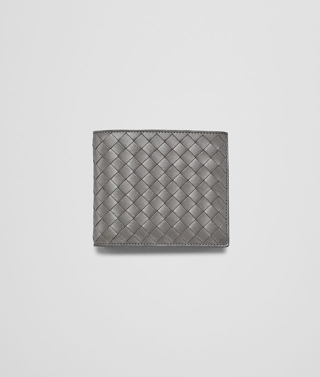 BOTTEGA VENETA Medium Grey Intrecciato Vachette Wallet Bi-fold Wallet U fp