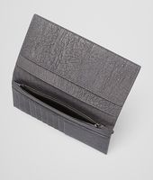 Bottega Veneta® New Light Grey Intrecciato Antique Ostrich Continental Wallet Bottega Veneta® New Light Grey Intrecciato Antique Ostrich Continental Wallet