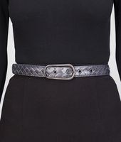 Bottega Veneta® CINTURA NEW LIGHT GREY IN CERVO METAL INTRECCIATO Bottega Veneta® CINTURA NEW LIGHT GREY IN CERVO METAL INTRECCIATO