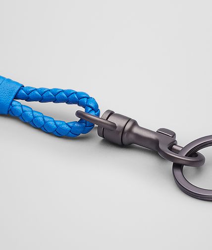 BOTTEGA VENETA - Signal Blue Intrecciato Nappa Key Ring