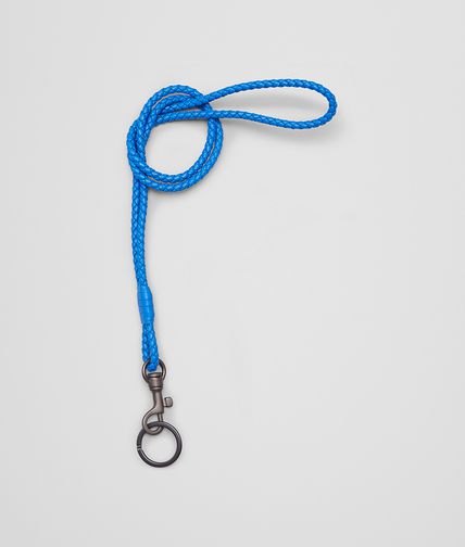 BOTTEGA VENETA - Signal Blue Intrecciato Nappa Key Ring