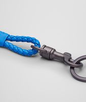 Bottega Veneta® SIGNAL BLUE INTRECCIATO NAPPA KEY RING Bottega Veneta® SIGNAL BLUE INTRECCIATO NAPPA KEY RING