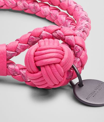 BOTTEGA VENETA - Rosa Shock Intrecciato Ayers Nappa Bracelet
