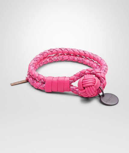 BOTTEGA VENETA - Rosa Shock Intrecciato Ayers Nappa Bracelet