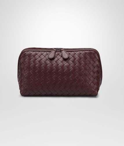 BOTTEGA VENETA - Aubergine Intrecciato Nappa Cosmetic Case