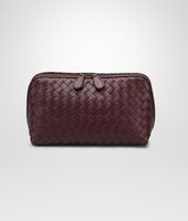 Bottega Veneta® AUBERGINE INTRECCIATO NAPPA COSMETIC CASE Bottega Veneta® AUBERGINE INTRECCIATO NAPPA COSMETIC CASE