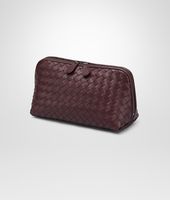 Bottega Veneta® AUBERGINE INTRECCIATO NAPPA COSMETIC CASE Bottega Veneta® AUBERGINE INTRECCIATO NAPPA COSMETIC CASE