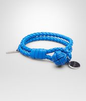 Bottega Veneta® SIGNAL BLUE INTRECCIATO NAPPA BRACELET Bottega Veneta® SIGNAL BLUE INTRECCIATO NAPPA BRACELET