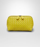 Bottega Veneta® New Chartreuse Intrecciato Nappa Cosmetic Case Bottega Veneta® New Chartreuse Intrecciato Nappa Cosmetic Case