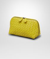 Bottega Veneta® New Chartreuse Intrecciato Nappa Cosmetic Case Bottega Veneta® New Chartreuse Intrecciato Nappa Cosmetic Case
