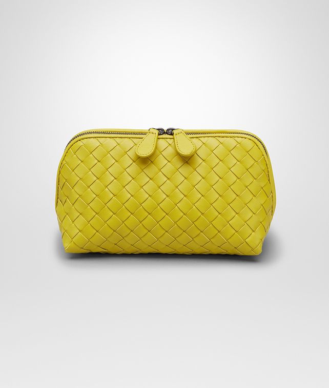 BOTTEGA VENETA New Chartreuse Intrecciato Nappa Cosmetic Case Other Leather Accessory D fp