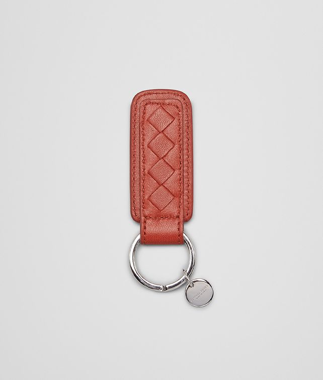 BOTTEGA VENETA BURNT RED INTRECCIATO NAPPA KEY RING Keyring or Bracelets E fp