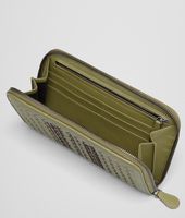 Bottega Veneta® New Army Striped Intrecciato Light Calf Zip Around Wallet Bottega Veneta® New Army Striped Intrecciato Light Calf Zip Around Wallet