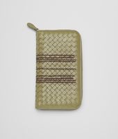 Bottega Veneta® New Army Striped Intrecciato Light Calf Zip Around Wallet Bottega Veneta® New Army Striped Intrecciato Light Calf Zip Around Wallet