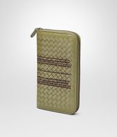 Bottega Veneta® New Army Striped Intrecciato Light Calf Zip Around Wallet Bottega Veneta® New Army Striped Intrecciato Light Calf Zip Around Wallet