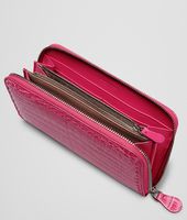 Bottega Veneta® Portemonnaie MIT ZIP aus glänzendem Krokodilleder ROSA SHOCK Bottega Veneta® Portemonnaie MIT ZIP aus glänzendem Krokodilleder ROSA SHOCK
