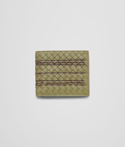 BOTTEGA VENETA - New Army Striped Intrecciato Light Calf Wallet