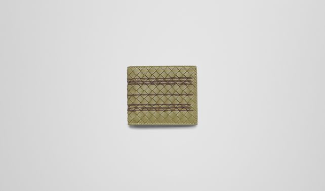 BOTTEGA VENETA - New Army Striped Intrecciato Light Calf Wallet