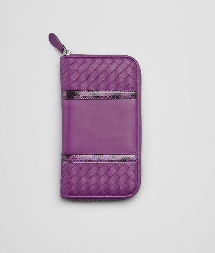BOTTEGA VENETA - PORTEMONNAIE MIT ZIP AUS NAPPALEDER INTRECCIATO UND AYERS MONALISA