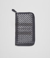 Bottega Veneta® Tourmaline Striped Intrecciato Light Calf Zip Around Wallet Bottega Veneta® Tourmaline Striped Intrecciato Light Calf Zip Around Wallet