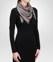 Bottega Veneta® BLACK RED SILK FOULARD Bottega Veneta® BLACK RED SILK FOULARD