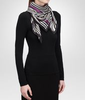 Bottega Veneta® BLACK DARK PURPLE SILK FOULARD Bottega Veneta® BLACK DARK PURPLE SILK FOULARD
