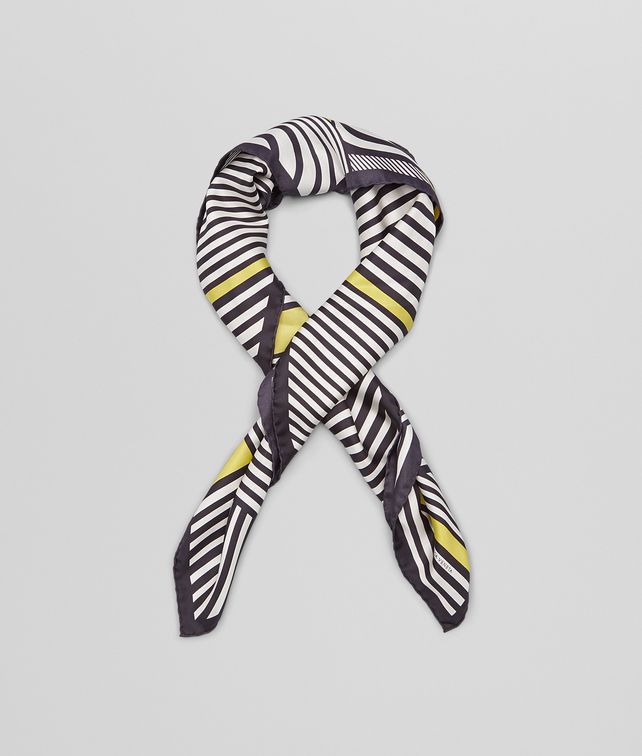 BOTTEGA VENETA BLACK LIGHT GREEN SILK FOULARD Scarf or other D fp