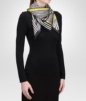 Bottega Veneta® BLACK LIGHT GREEN SILK FOULARD Bottega Veneta® BLACK LIGHT GREEN SILK FOULARD