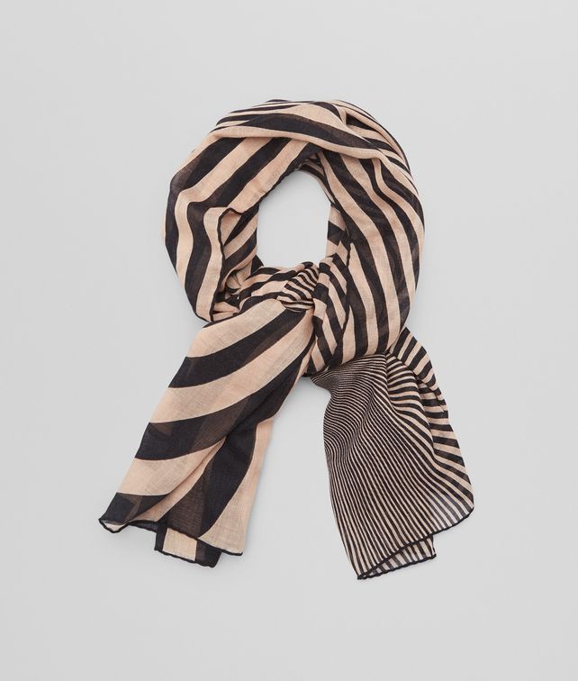BOTTEGA VENETA WHITE BLACK CASHMERE SILK WOOL SCARF Scarf or other D fp
