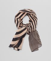 Bottega Veneta® WHITE BLACK CASHMERE SILK WOOL SCARF Bottega Veneta® WHITE BLACK CASHMERE SILK WOOL SCARF