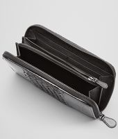 Bottega Veneta® Nero Ayers Washed Lambskin Zip Around Wallet Bottega Veneta® Nero Ayers Washed Lambskin Zip Around Wallet