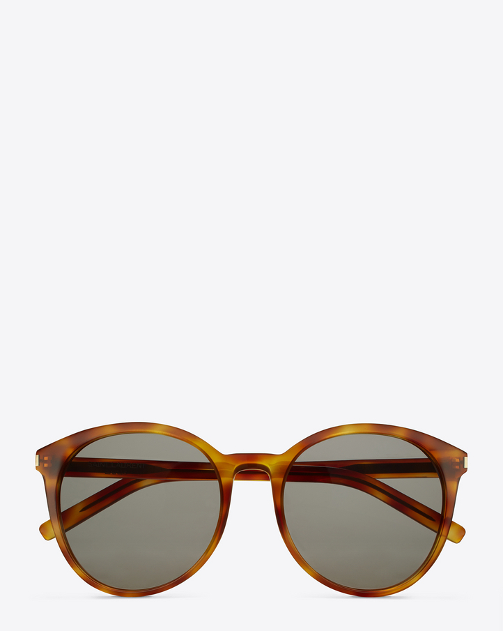 Saint Laurent CLASSIC 6 SUNGLASSES IN Havana ACETATE WITH Grey Green