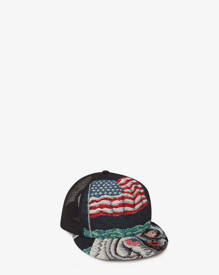 Saint Laurent Trucker Hat In Multicolor Moon Discovery Cotton And ...  