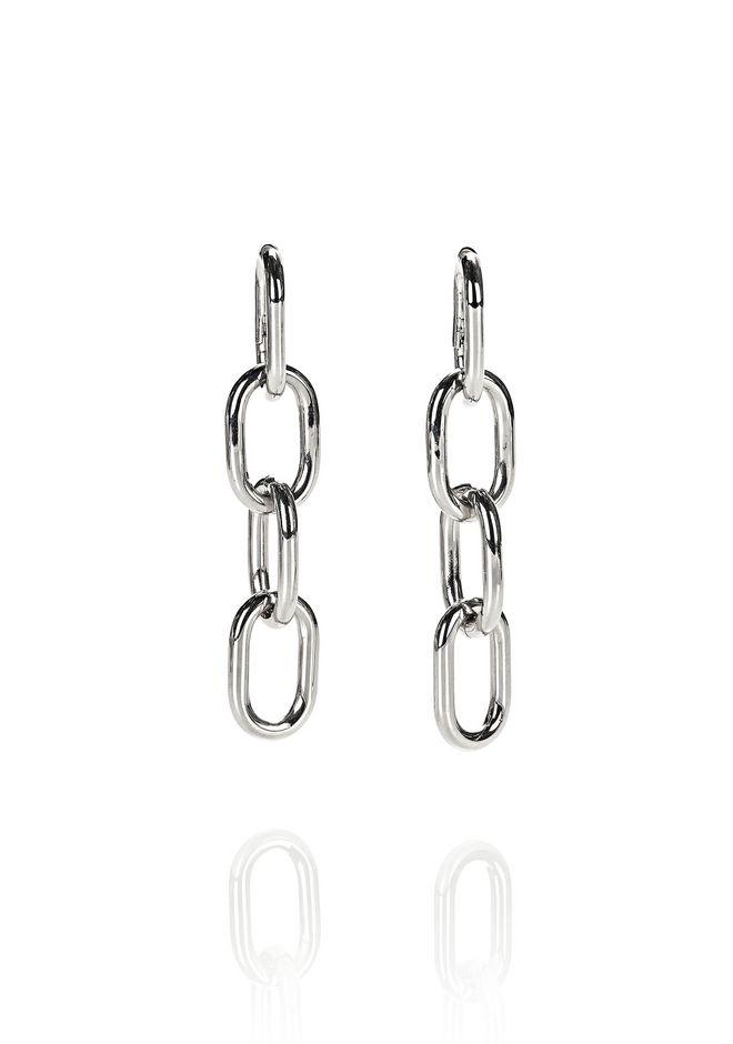 FOUR-LINK CHAIN EARRINGS IN RHODIUM