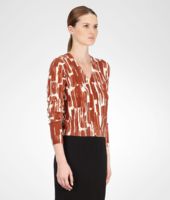 Bottega Veneta® Pearl Brique Cashmere Brushes Print Cardigan Bottega Veneta® Pearl Brique Cashmere Brushes Print Cardigan