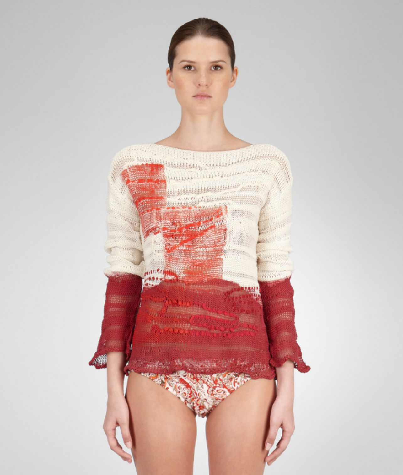 BOTTEGA VENETA - Sweater aus von Hand bedruckter Baumwolle Pearl Fraise