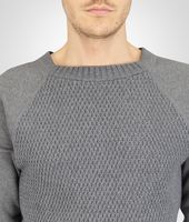 Bottega Veneta® New Light Grey Melange Organic Cotton Wool Jersey Sweater Bottega Veneta® New Light Grey Melange Organic Cotton Wool Jersey Sweater