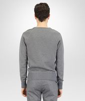 Bottega Veneta® New Light Grey Melange Organic Cotton Wool Jersey Sweater Bottega Veneta® New Light Grey Melange Organic Cotton Wool Jersey Sweater