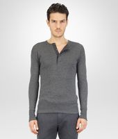 Bottega Veneta® Medium Grey Melange Summer Cashmere Flannel Sweater Bottega Veneta® Medium Grey Melange Summer Cashmere Flannel Sweater