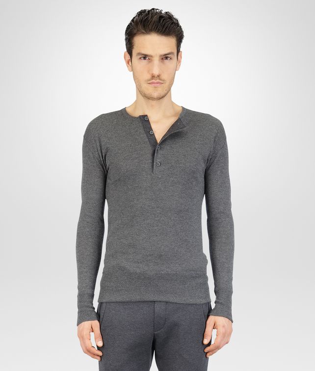 BOTTEGA VENETA Medium Grey Melange Summer Cashmere Flannel Sweater Knitwear U fp