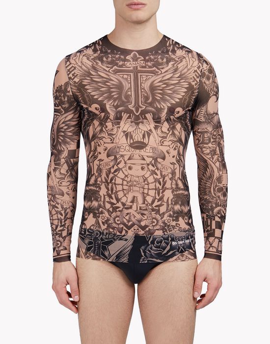 tattoo long sleeve underwear Man Dsquared2