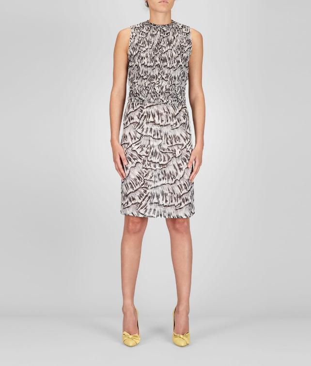 BOTTEGA VENETA Studded Trompe L'Oeil Silk Printed Dress Dress D fp