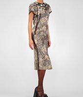 Bottega Veneta® Silk Embroidered Necklace Scribble Floral Print Top Bottega Veneta® Silk Embroidered Necklace Scribble Floral Print Top