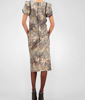 Bottega Veneta® Silk Embroidered Necklace Scribble Floral Print Top Bottega Veneta® Silk Embroidered Necklace Scribble Floral Print Top