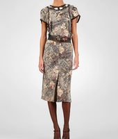 Bottega Veneta® Silk Embroidered Necklace Scribble Floral Print Top Bottega Veneta® Silk Embroidered Necklace Scribble Floral Print Top